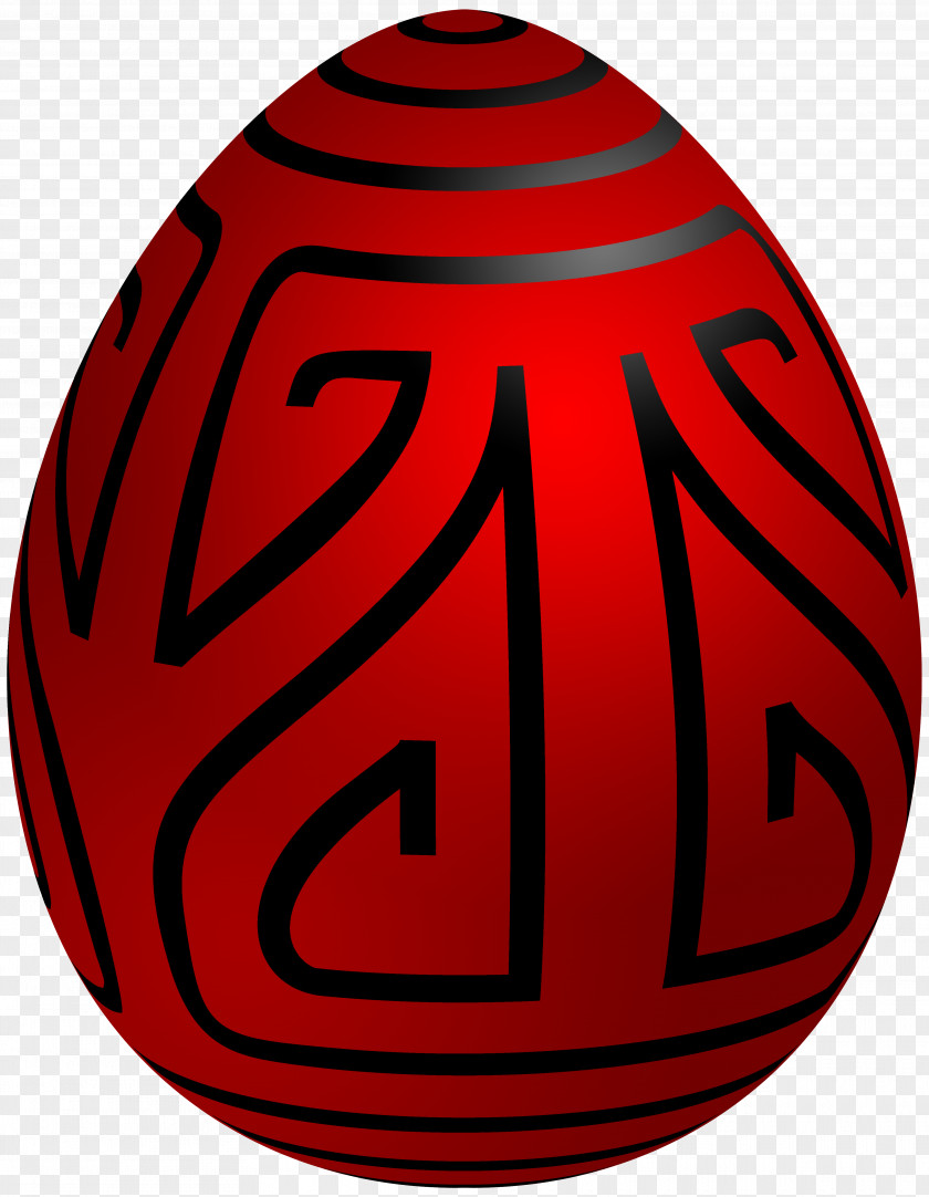 Deco Red Easter Egg Clip Art PNG