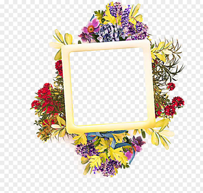 Wildflower Rectangle Background Flowers Frame PNG