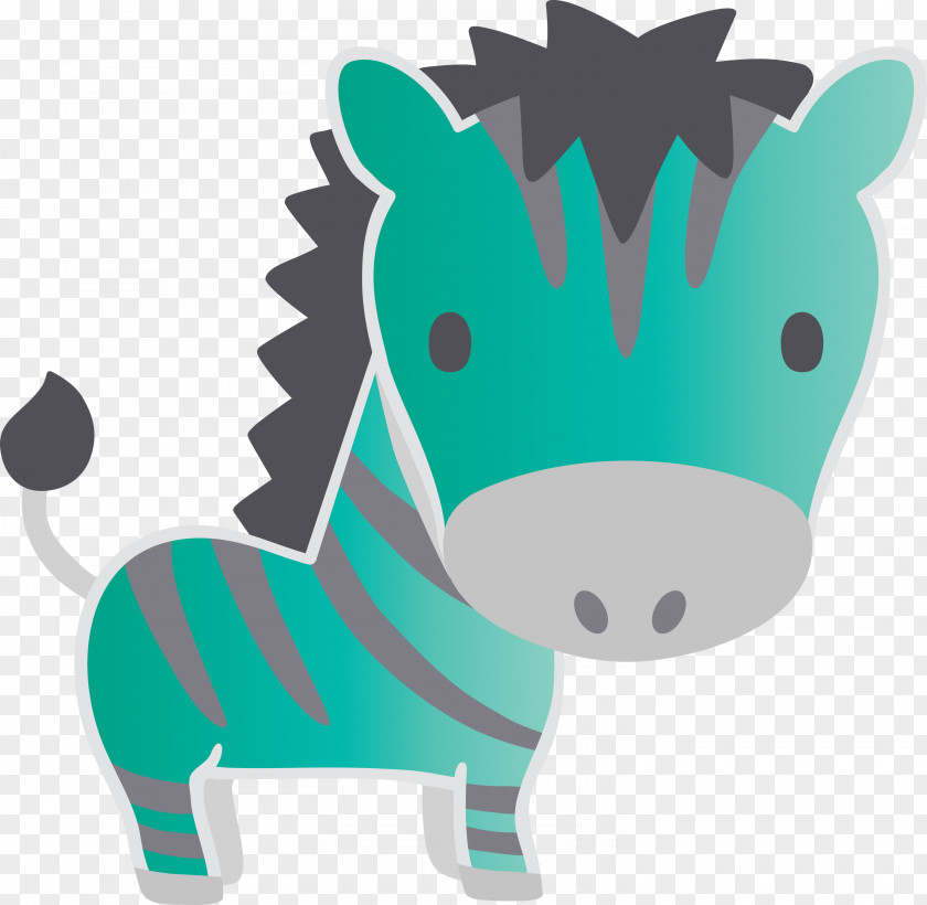 Cartoon Green Animal Figure Snout Pony PNG