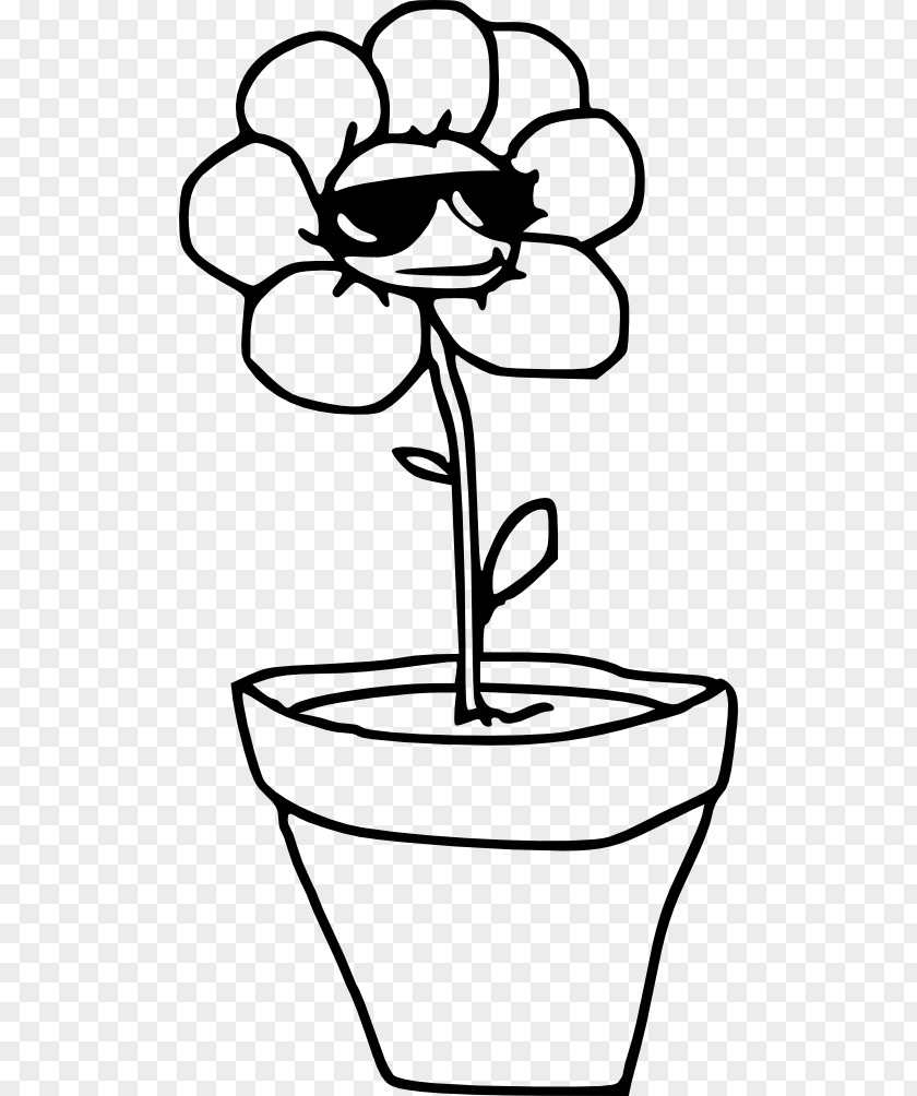 Sunglasses Flowerpot Plant PNG