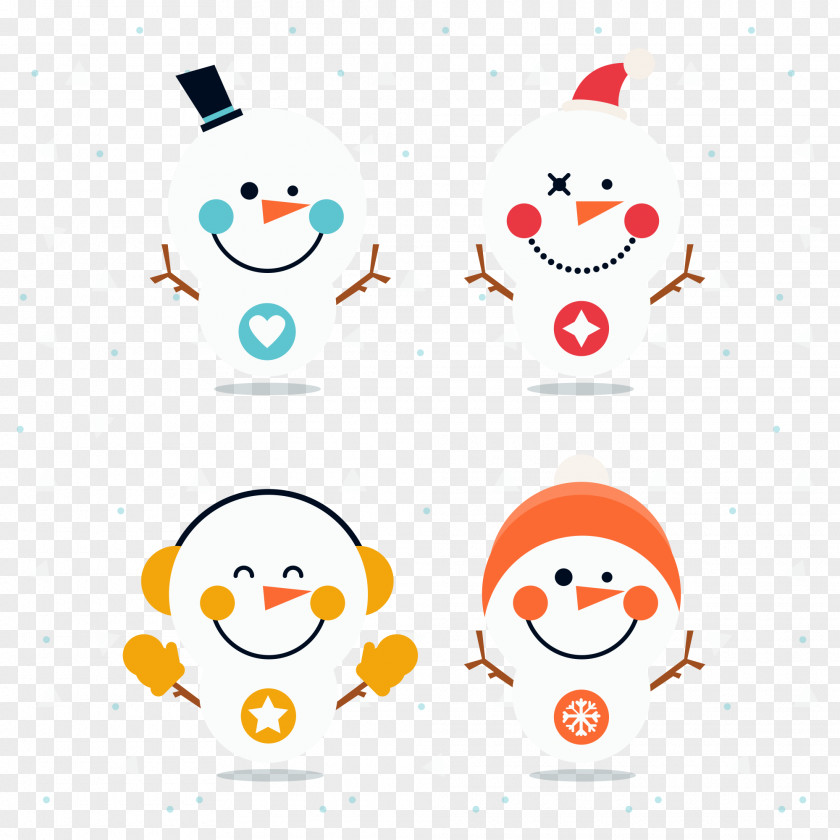 Vector Christmas Snowman Smiley PNG