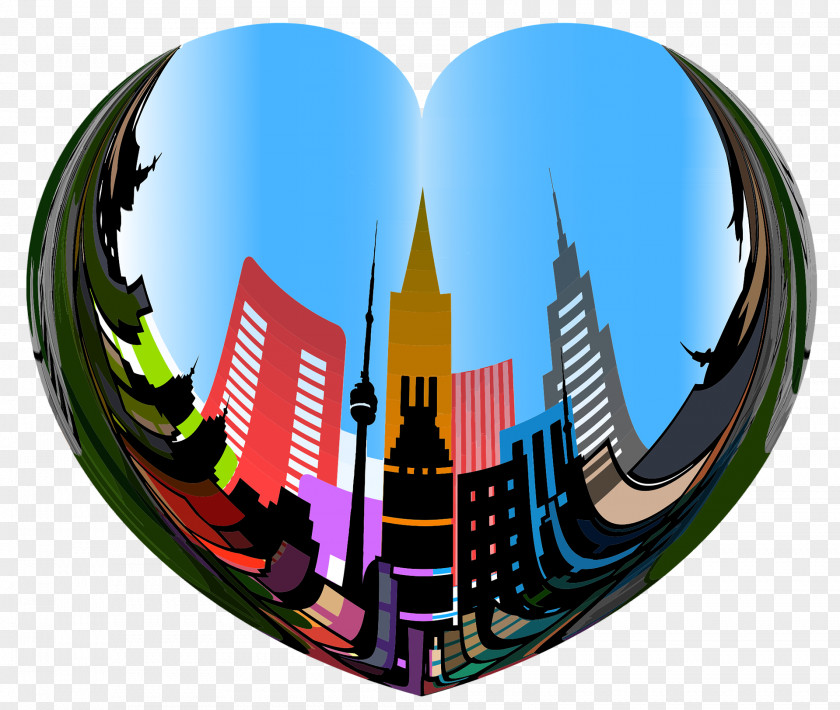 City Heart Clip Art PNG