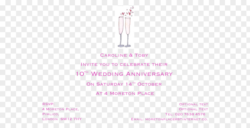 Anniversary Invitation Pink M Line Font PNG