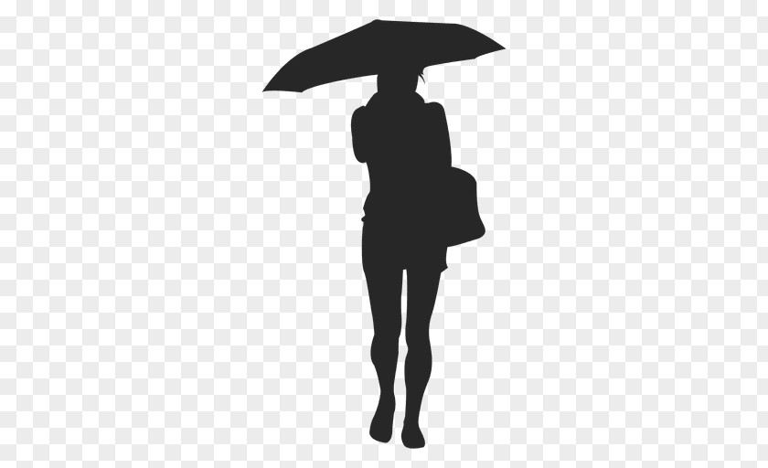 Carrying Vector Umbrella Silhouette Drawing Woman PNG