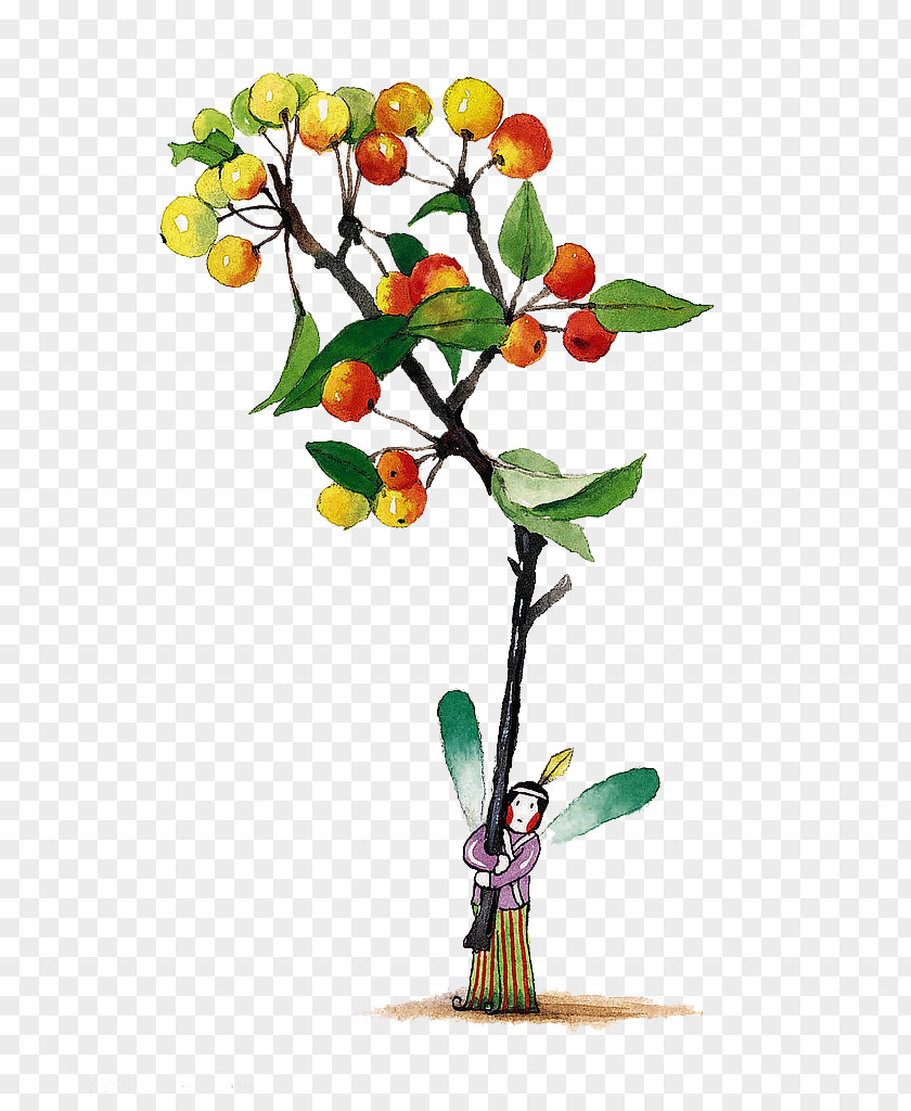 Cartoon Apple Tree Wizard PNG