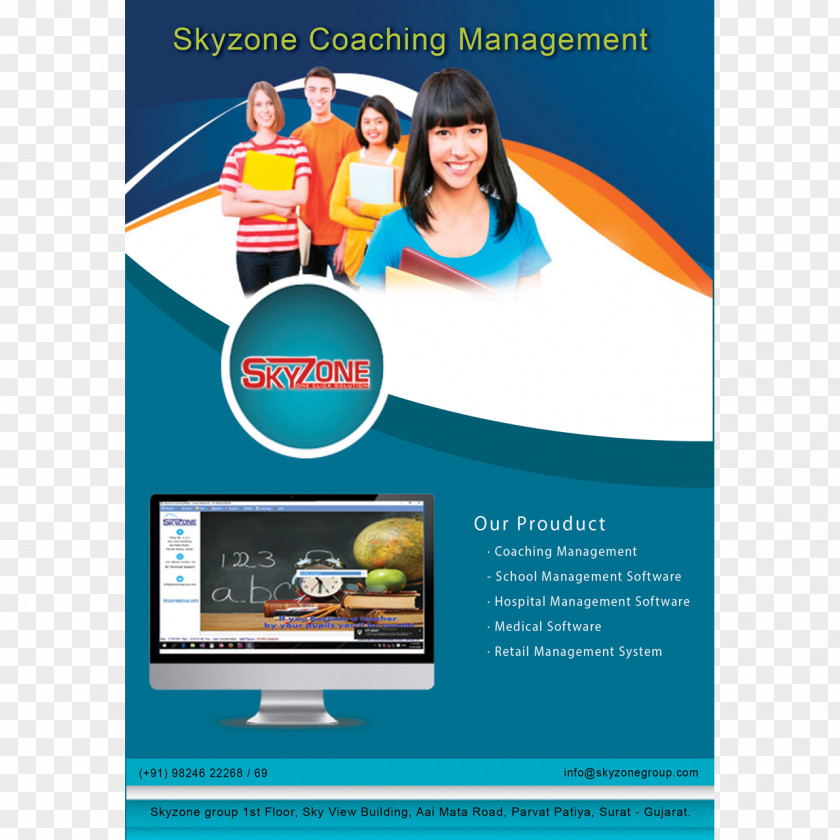 School Management Software Brochure Graphic Design Computer The New SchoolAccounting Flyers SkyZone Group PNG
