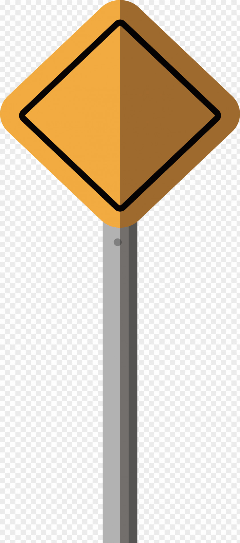 Yellow Quadrilateral Traffic Sign PNG