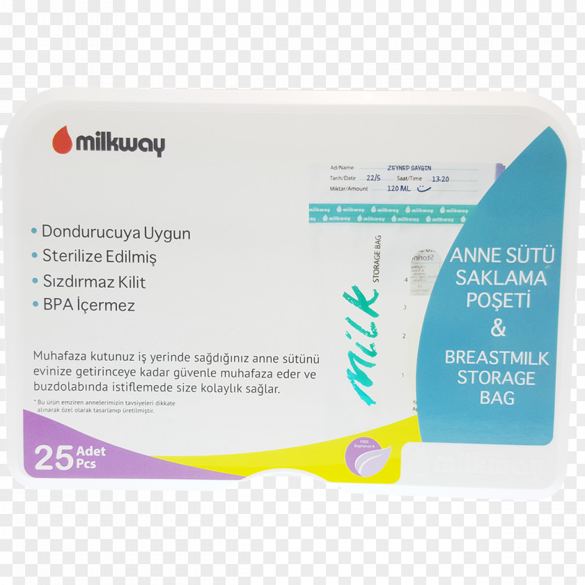 Milk Milkway Süt Saklama Poşeti 50 Li Font PNG