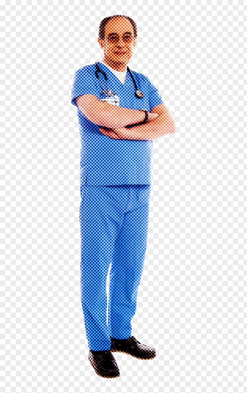 Service Costume Clothing Standing Blue Workwear Scrubs PNG