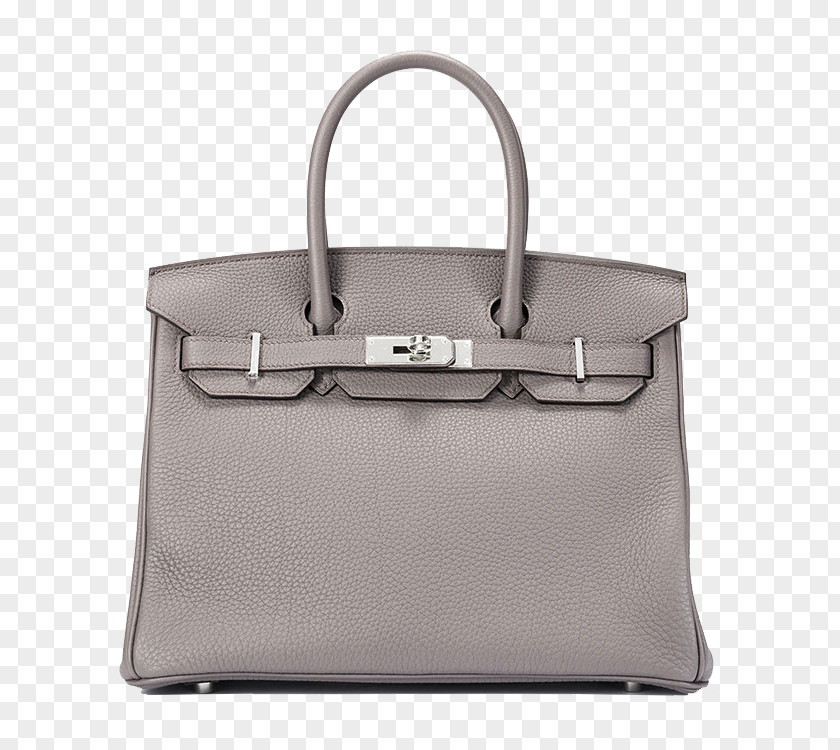 HERMES / Hermes Elephant Gray Leather Handbags Birkin Bag Hermxe8s Handbag PNG