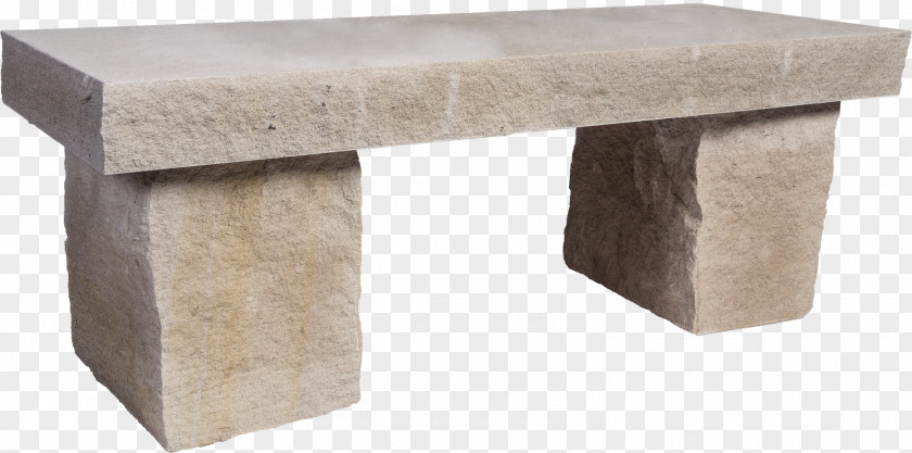 Rock Indiana Limestone Bench Table PNG