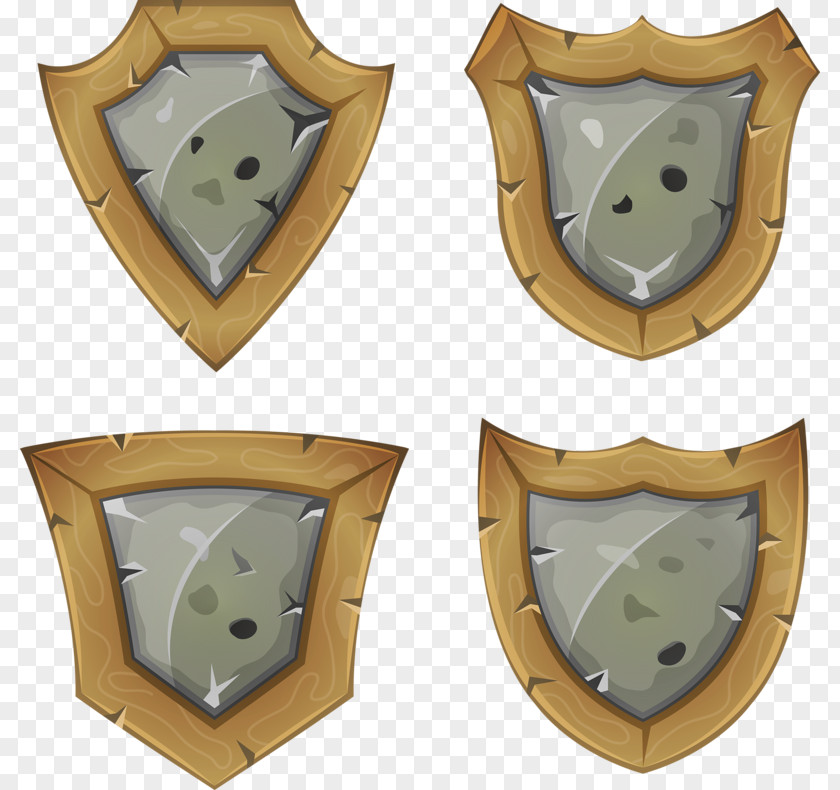 Wooden Shield Cartoon Icon PNG