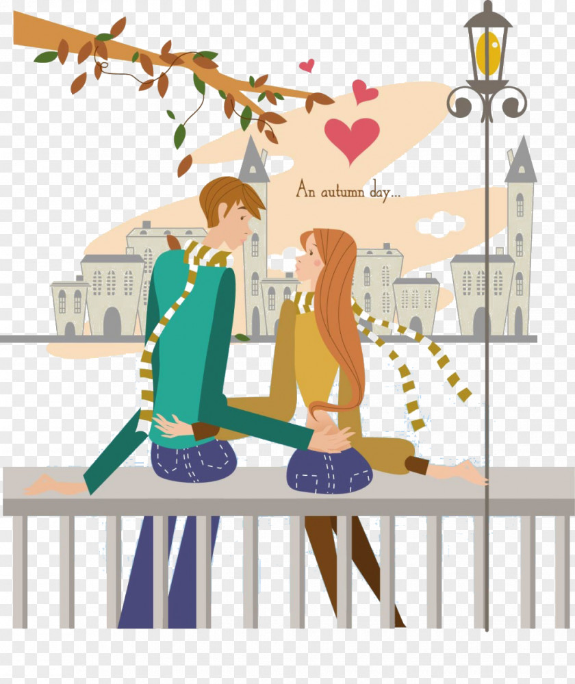 Street Couple Dating Bridal Shower Illustration PNG