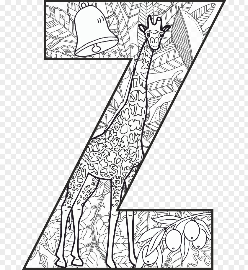 U HARFİ Coloring Book Mandala Letter Z Phonics PNG