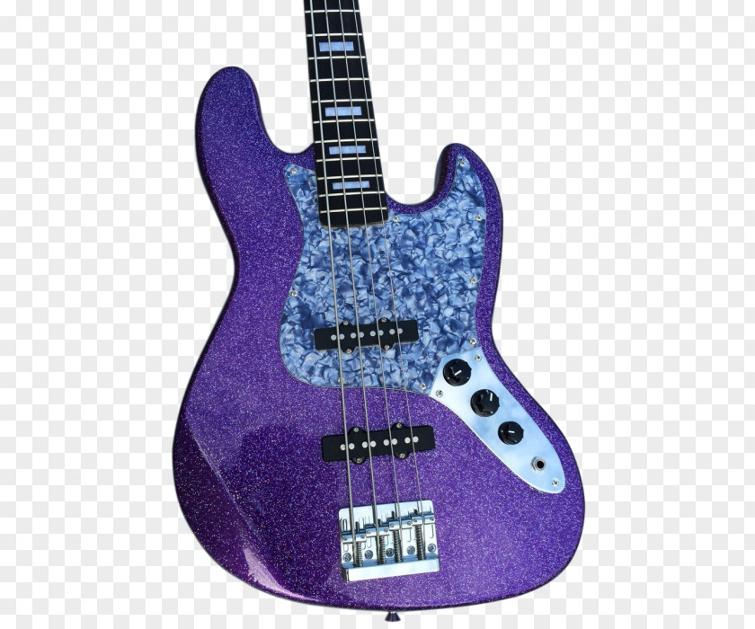Purple Glitter Bass Guitar Acoustic-electric Double PNG