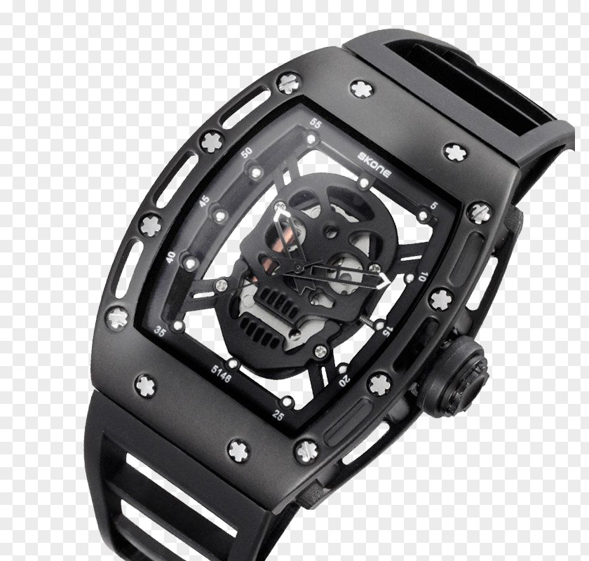 Watch Skeleton Quartz Clock Skull Luxury Goods PNG