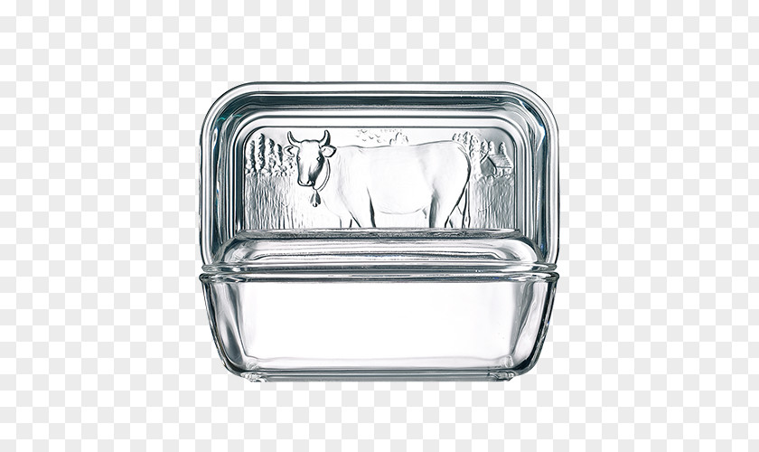 Glass Butter Dishes Tableware Cattle Lid PNG