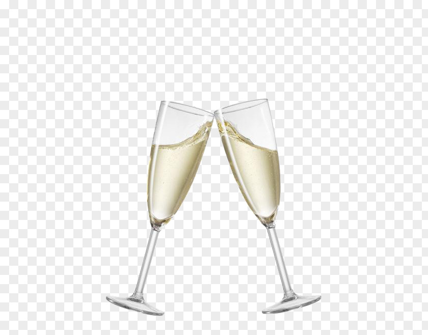 Cartoon Wine And Glass Prosecco Champagne Sparkling Toast PNG