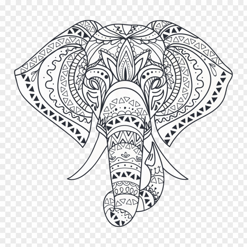 Elephants Wall Decal Mandala Elephant Canvas Print PNG