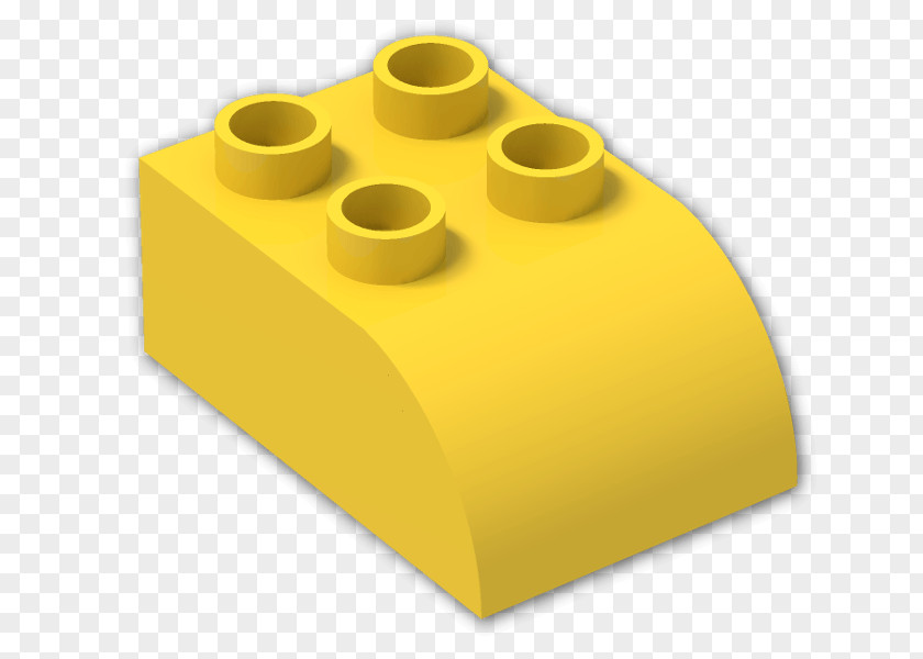 Yellow Curve Lego Duplo White Bricklink PNG