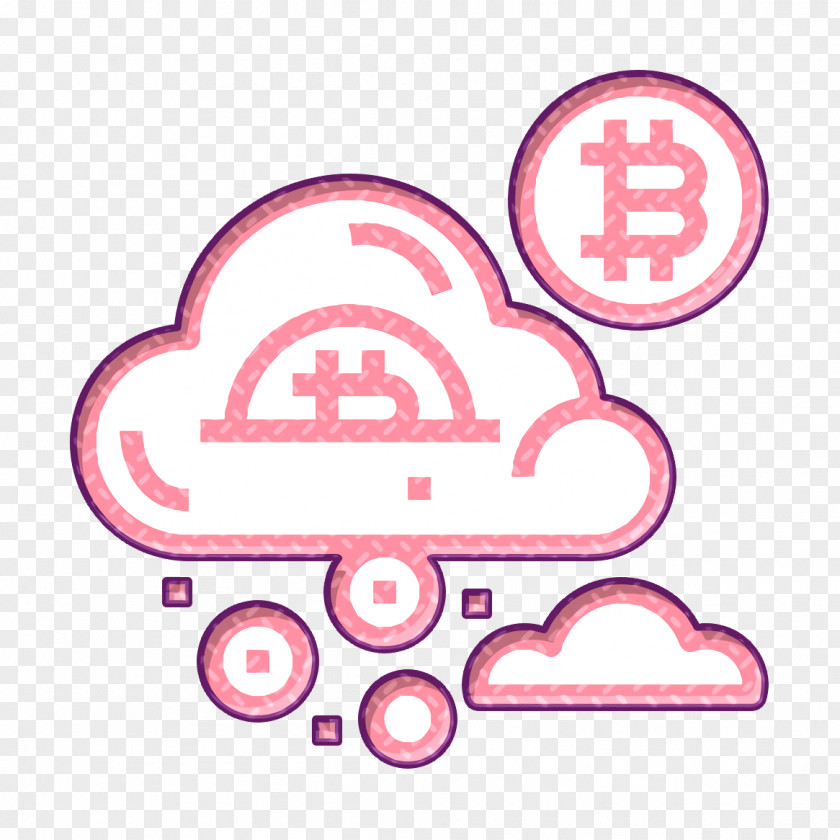 Bitcoin Icon Cloud Blockchain PNG