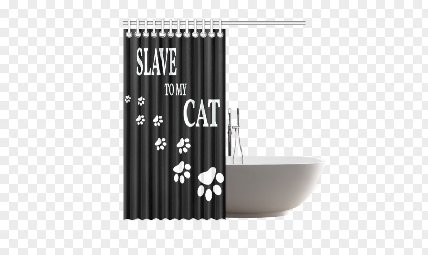 Cat Shower Window Curtain & Drape Rings Douchegordijn PNG