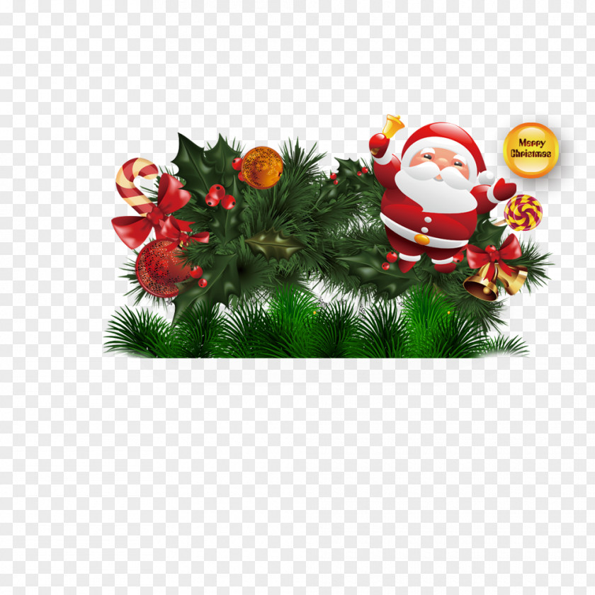 Christmas Tree And The Elderly Santa Claus Ornament New Year's Day PNG