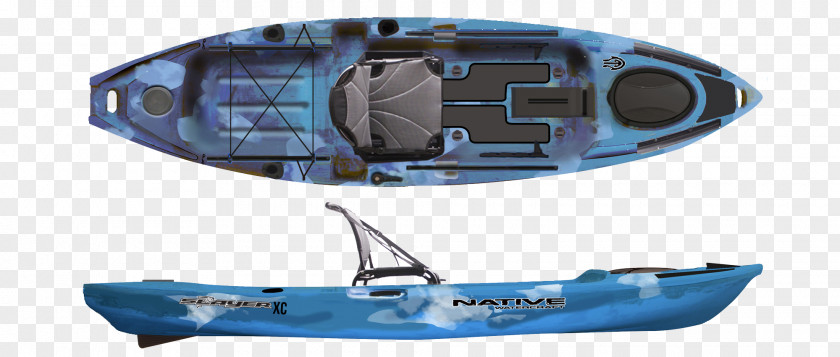 Hand Painted Kayak Fishing Paddling Boat Outdoor Recreation PNG