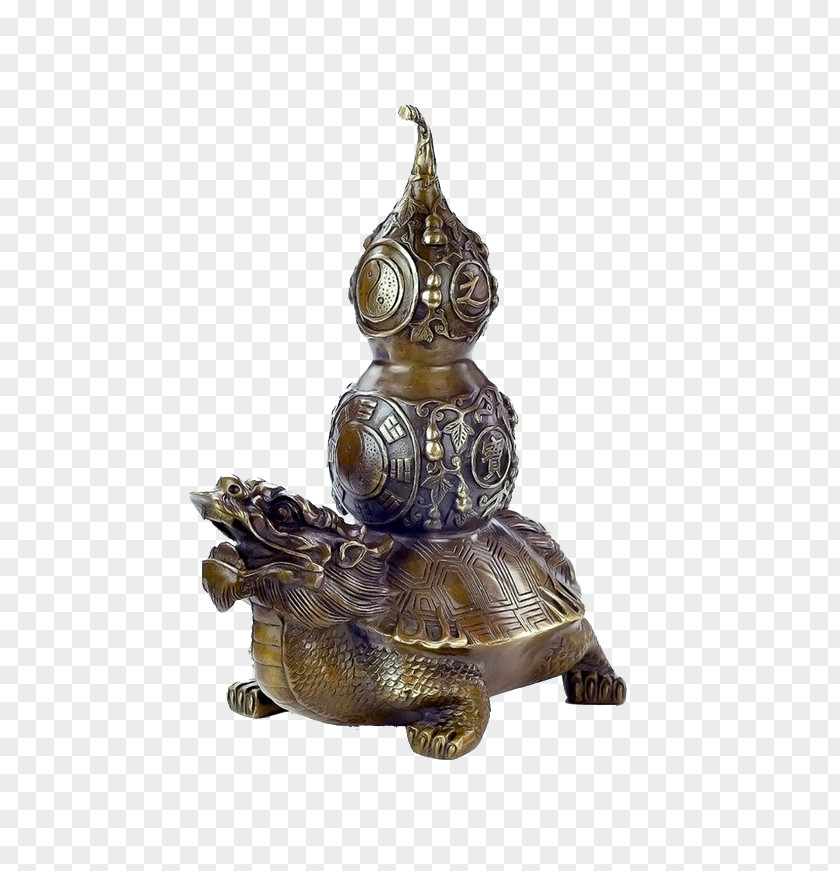 Turtle Back Gourd Dragon Copper Pixiu Chinese PNG