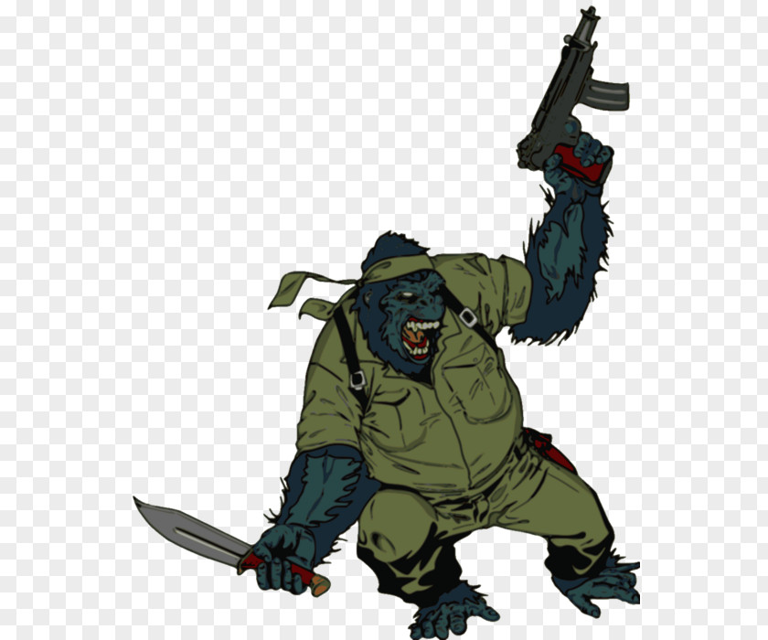 Gorilla Ape Soldier Veteran Clip Art PNG