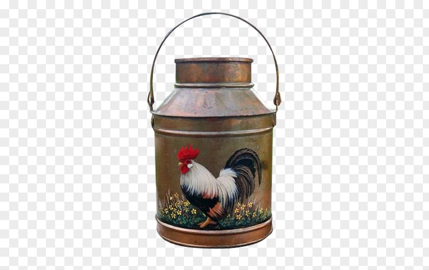Old-fashioned Chicken Pot Public Rooster Tole Painting PNG
