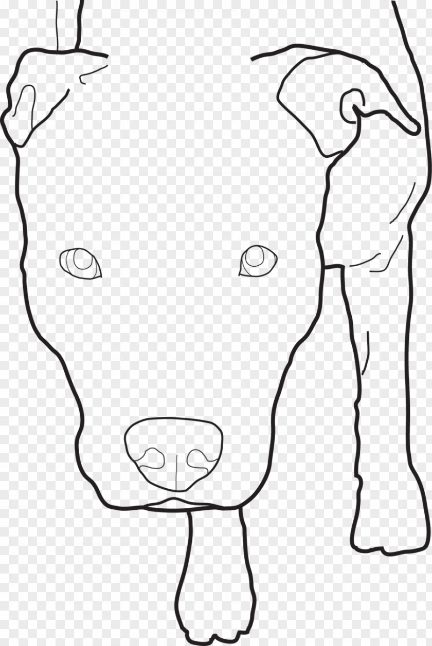 Pitbull American Pit Bull Terrier Line Art Drawing Sketch PNG