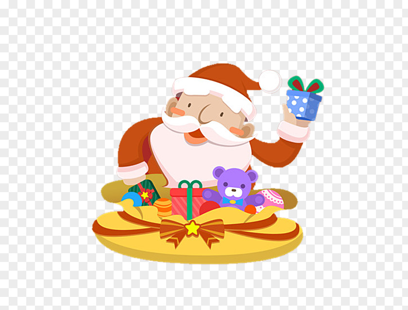 Santa Claus Take Gifts Christmas Ornament Gift PNG