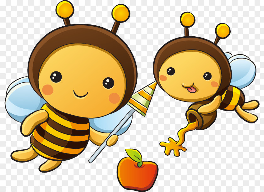 Bees Vector Material Apidae Cartoon Animation PNG