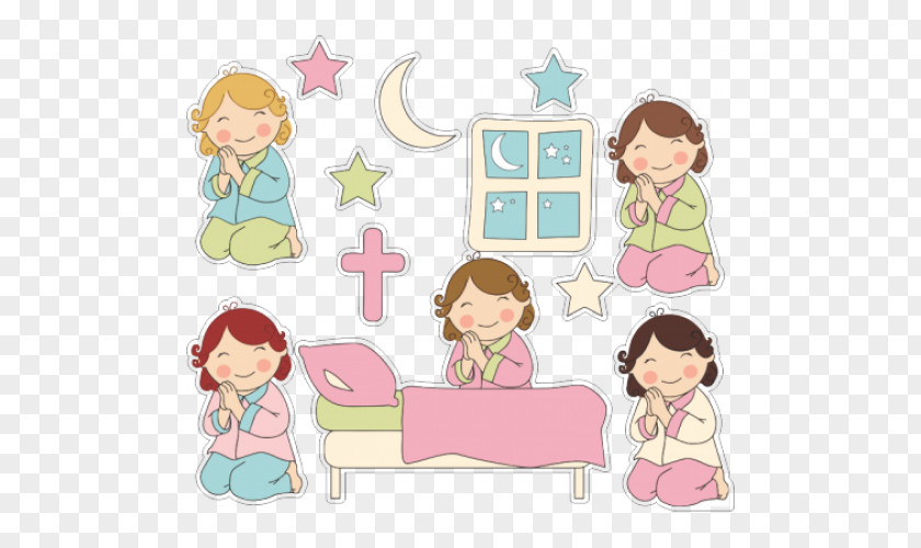 Child Bedtime Prayer Clip Art PNG