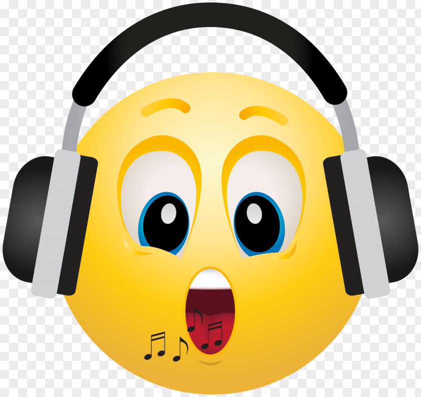 Emoji Emoticon Headphones Smiley Clip Art PNG
