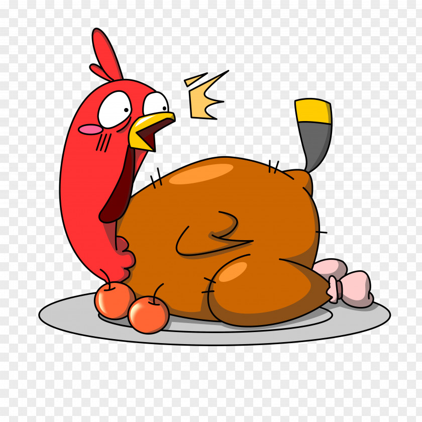 Hand Painted Thanksgiving, Roast Turkey, Cartoon Image Turkey Meat Thanksgiving PNG