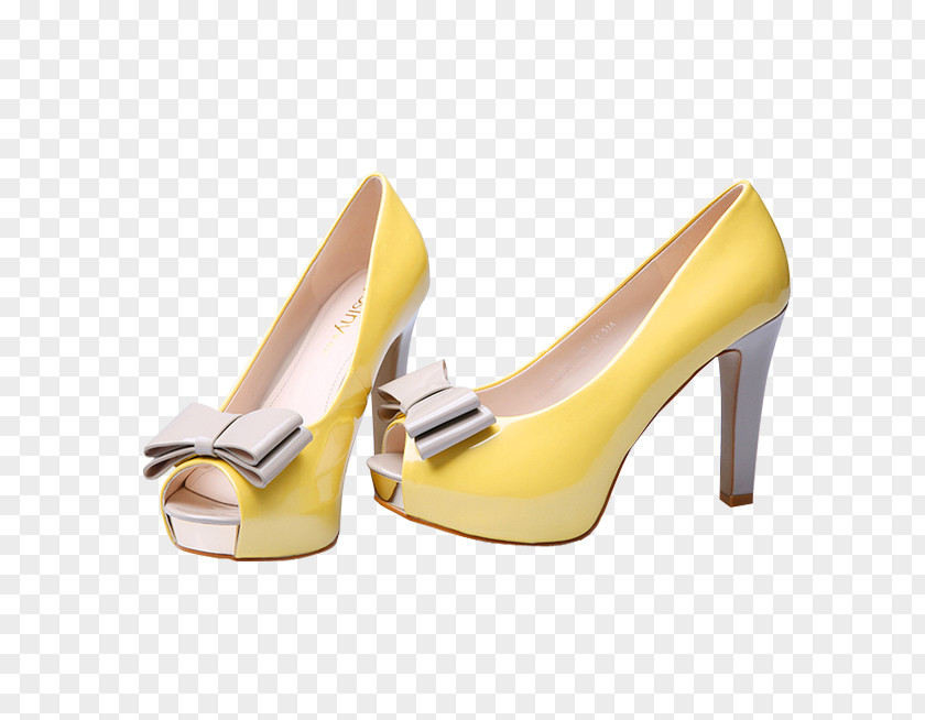 Yellow High Heels Shoe Poster PNG