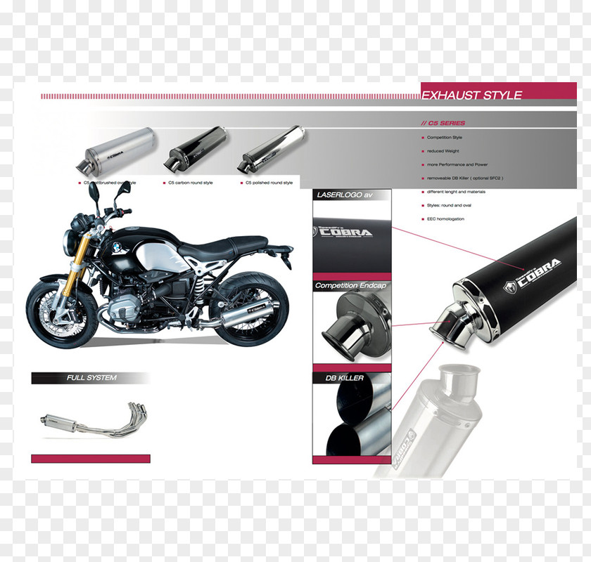 Car Exhaust System BMW R NineT Motorcycle Motorrad PNG