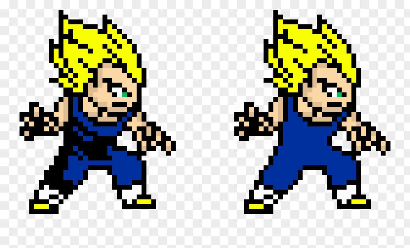 Goku Vegeta Frieza Majin Buu Pixel Art PNG