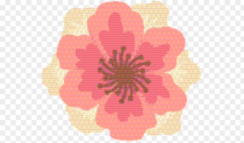 Malvales Beige Pink Flower Cartoon PNG