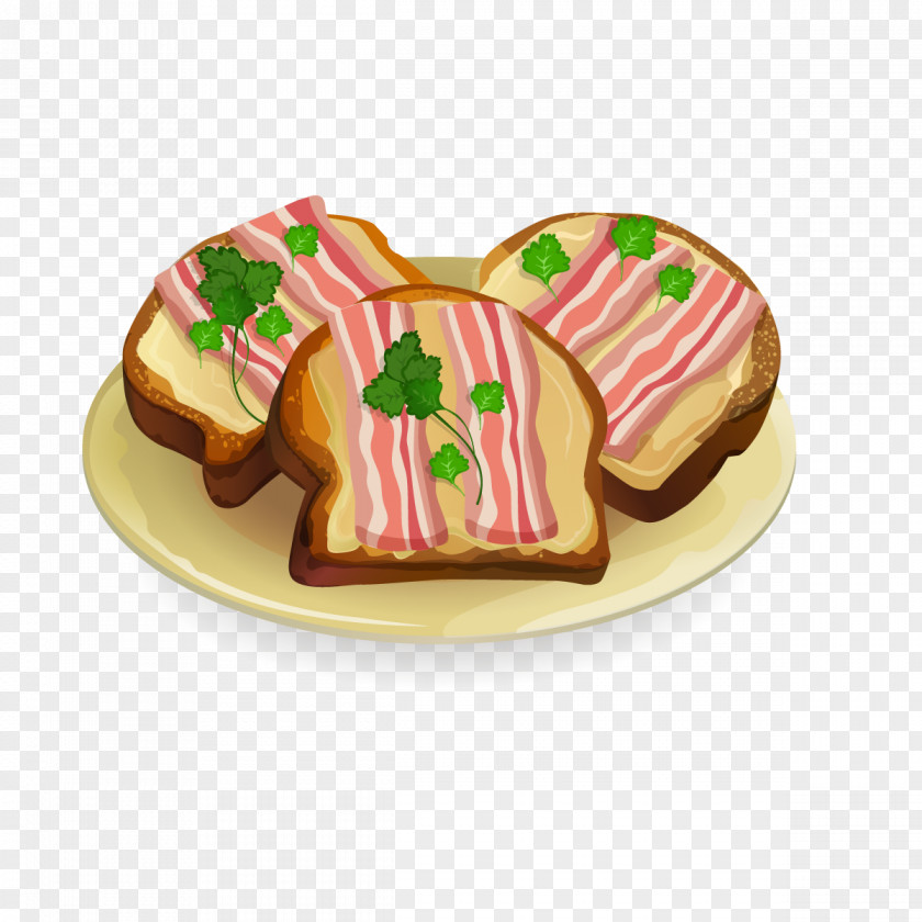 Vector Bacon Bread Toast Ham Barbecue Cheese Sandwich PNG