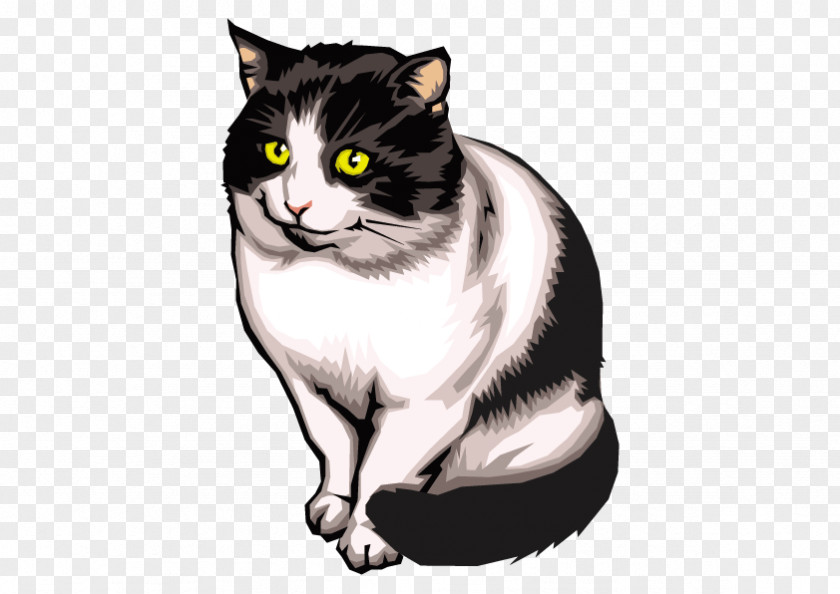 Vector Black And White Kitten Cat Clip Art PNG