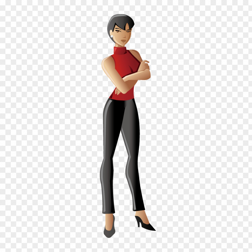 Vector Fashion Women Cartoon Character PNG