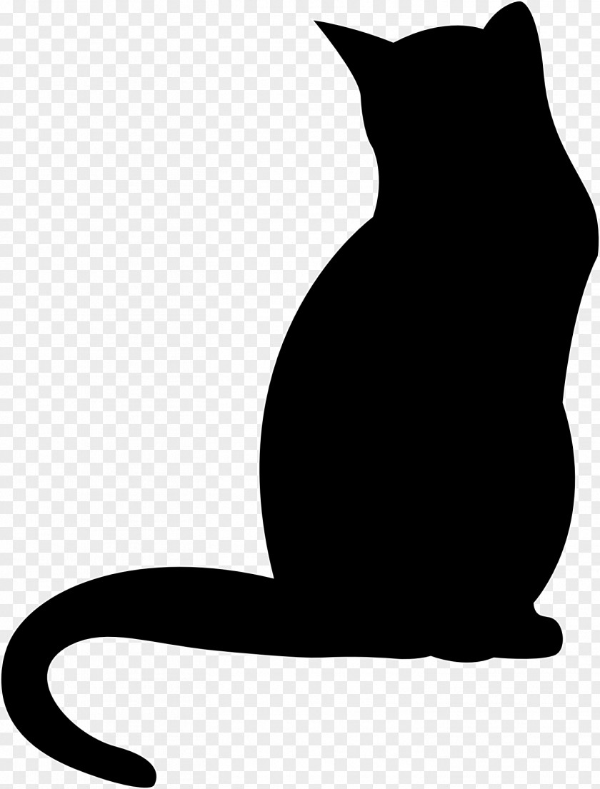 Animal Silhouettes Black Cat Kitten Polydactyl Clip Art PNG