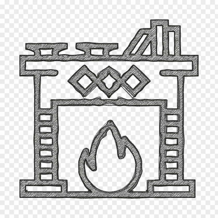 Fireplace Icon Household Set Chimney PNG