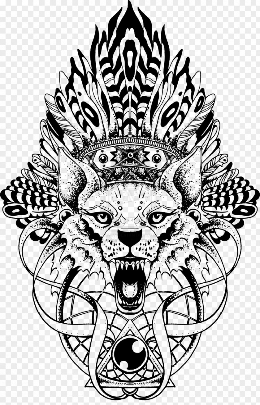 Indianer Gray Wolf Drawing Totem Tattoo Art PNG