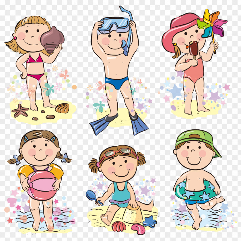 Cartoon Child Beach Clip Art PNG