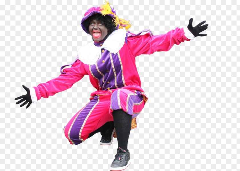 Costume Zwarte Piet Sinterklaas Pink Suit PNG