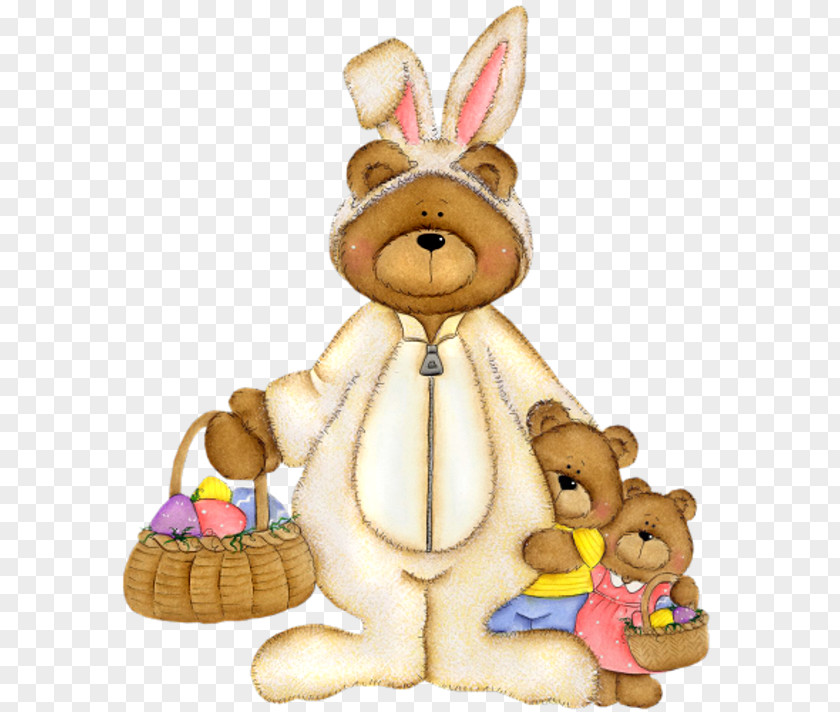 Easter Bear With Basket Picture Bunny Clip Art PNG